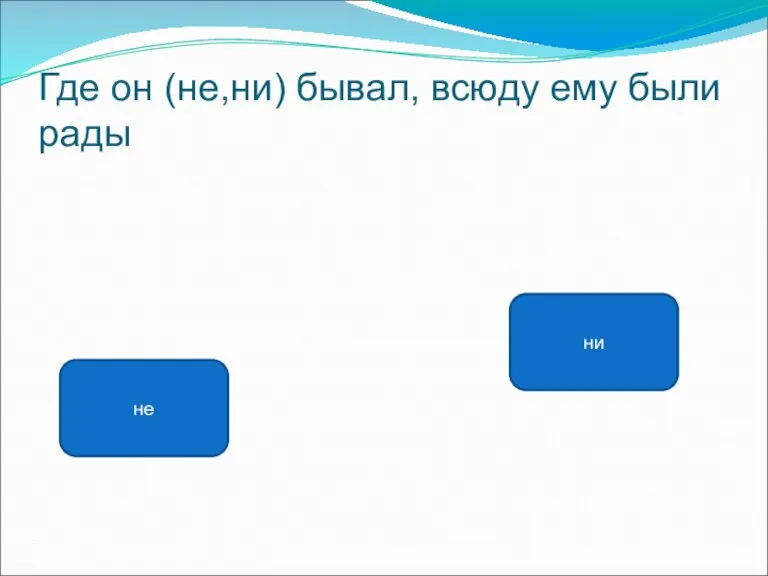 Где он (не,ни) бывал, всюду ему были рады ни не