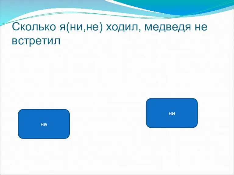 Сколько я(ни,не) ходил, медведя не встретил ни не