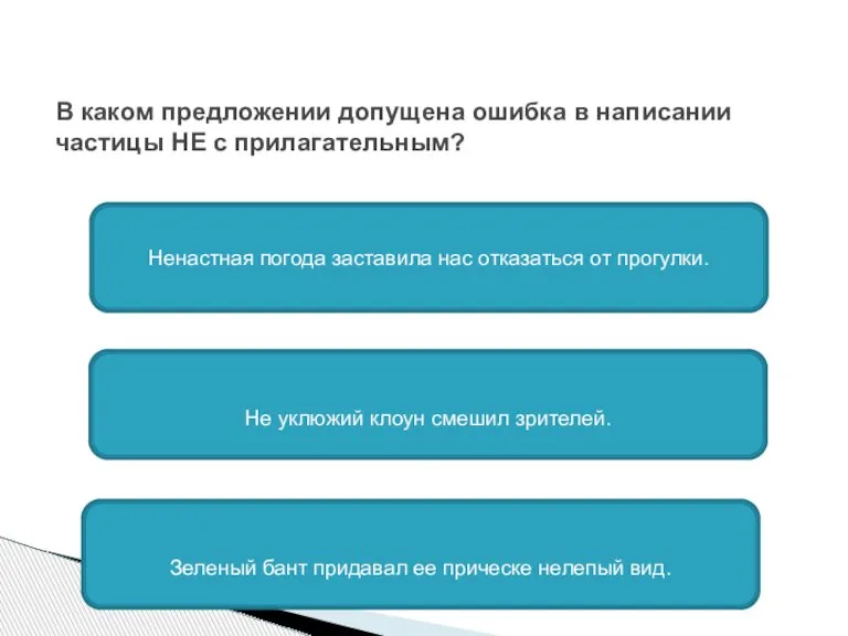 В каком предложении допущена ошибка в написании частицы НЕ с прилагательным? Ненастная