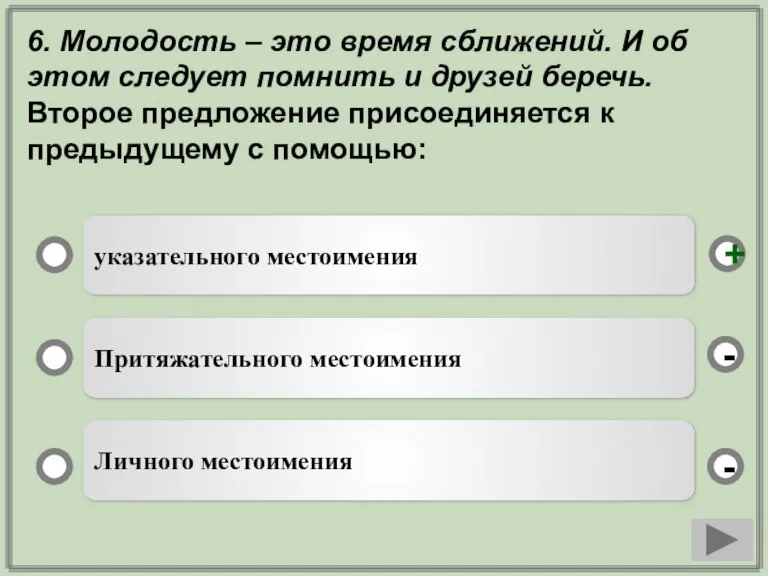 6. Молодость – это время сближений. И об этом следует помнить и