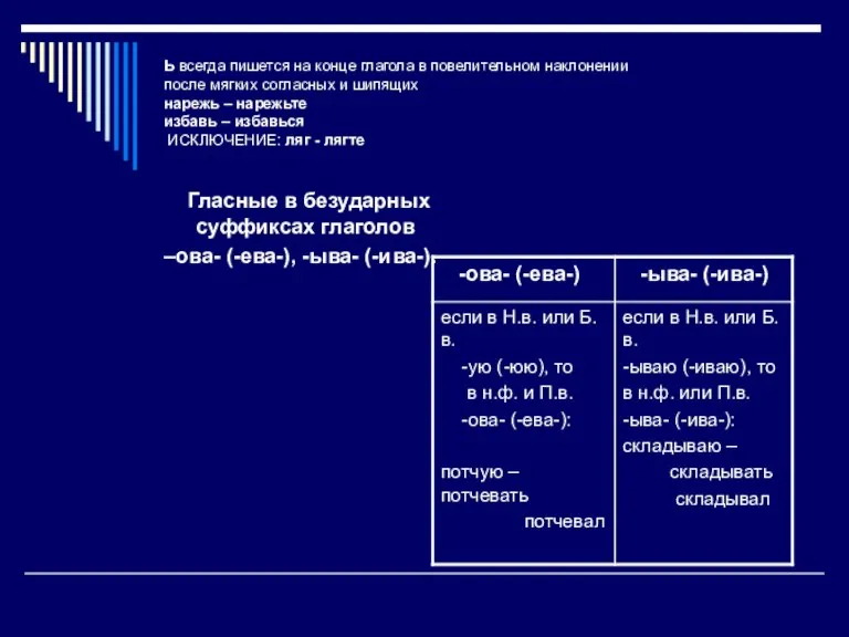 Ь всегда пишется на конце глагола в повелительном наклонении после мягких согласных