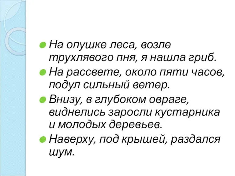 На опушке леса, возле трухлявого пня, я нашла гриб. На рассвете, около