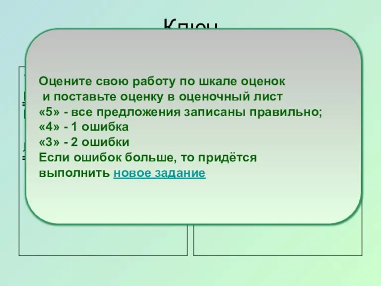 Ключ 1 вариант: Прошло сто лет. И начал он сердито лапой рыть