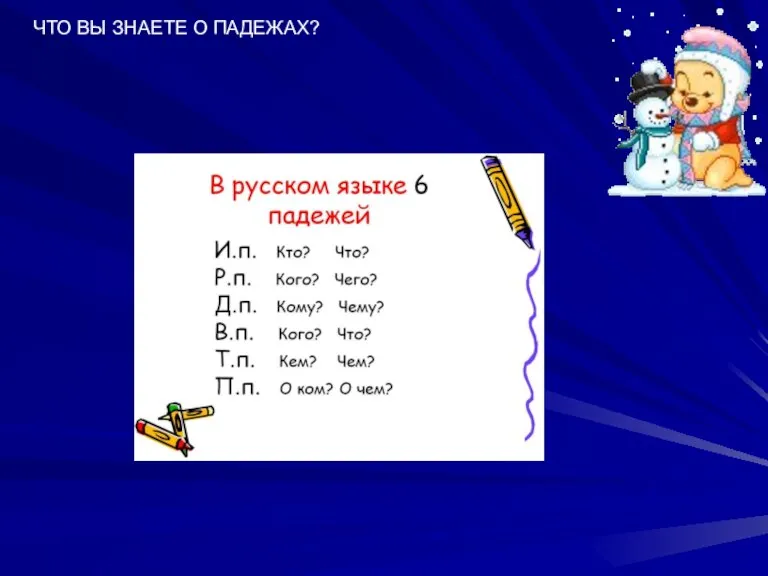 ЧТО ВЫ ЗНАЕТЕ О ПАДЕЖАХ?