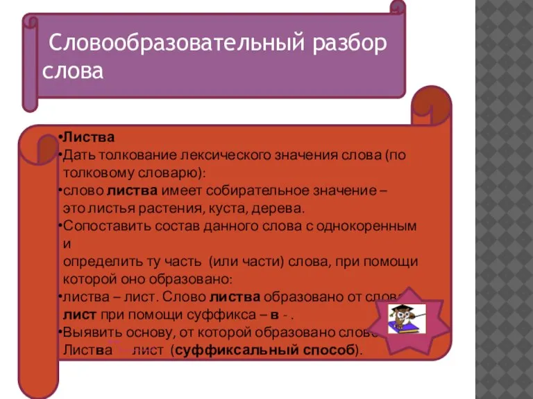 Листва Дать толкование лексического значения слова (по толковому словарю): слово листва имеет