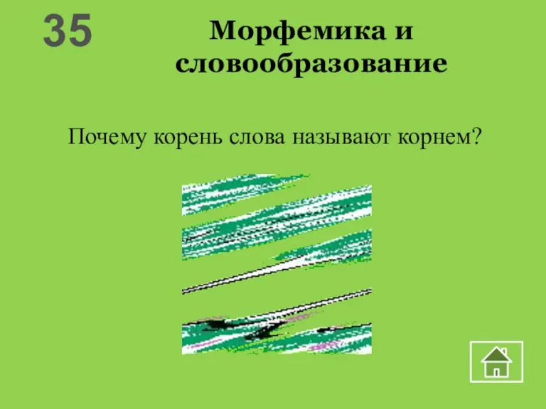 Морфемика и словообразование Почему корень слова называют корнем? 35