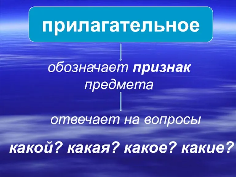 прилагательное обозначает признак предмета отвечает на вопросы какой? какая? какое? какие?