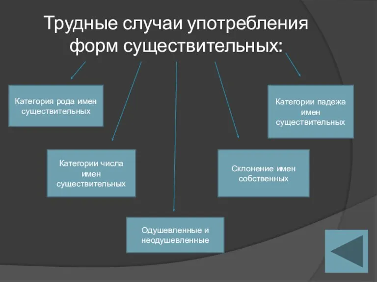 Трудные случаи употребления форм существительных: Категории числа имен существительных Категории падежа имен