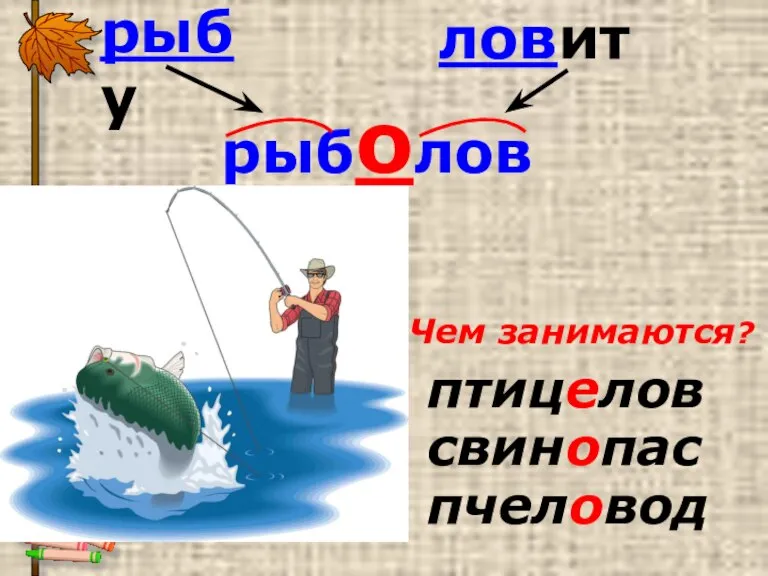 птицелов свинопас пчеловод Чем занимаются? рыбу ловит