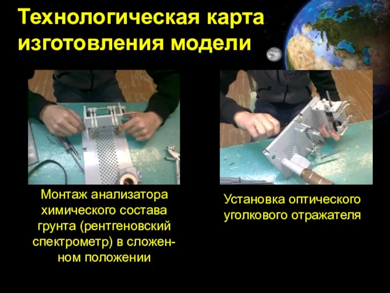 Технологическая карта изготовления модели Мотор-колесо. Монтаж анализатора химического состава грунта (рентгеновский спектрометр)