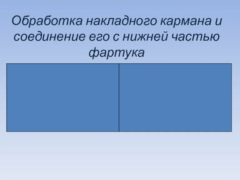 Обработка накладного кармана и соединение его с нижней частью фартука Я ЗНАЮ… Я ХОЧУ УЗНАТЬ…