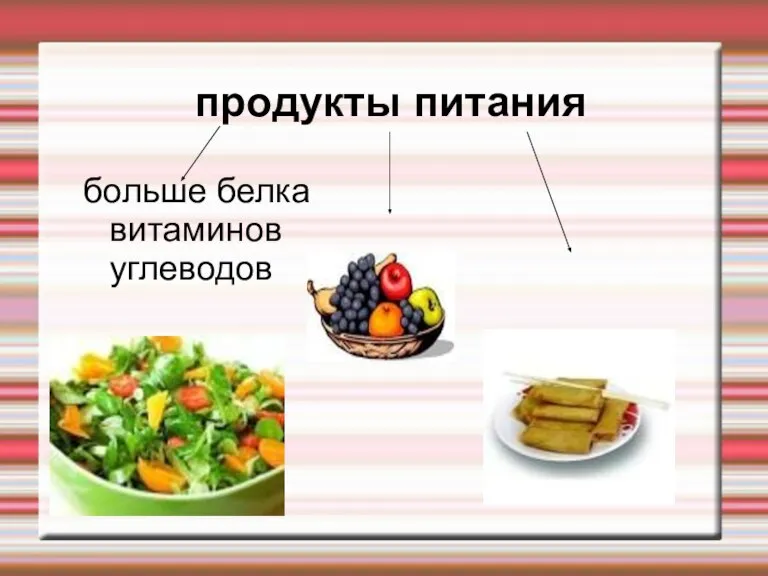 продукты питания больше белка витаминов углеводов