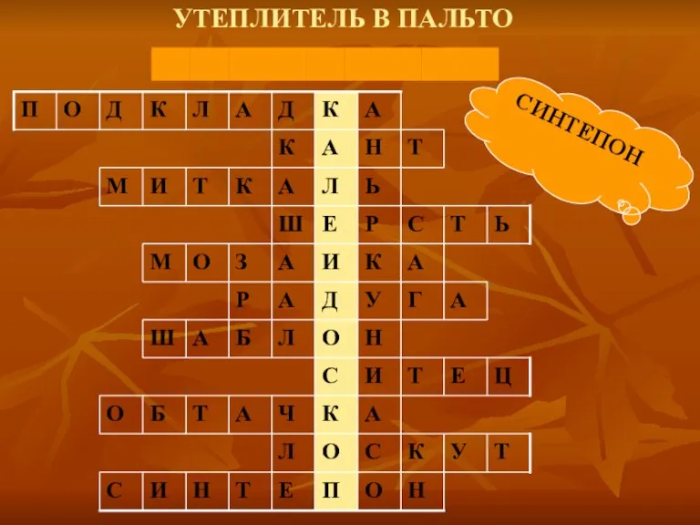 УТЕПЛИТЕЛЬ В ПАЛЬТО СИНТЕПОН