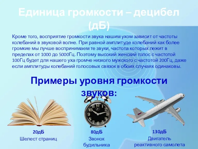 Кроме того, восприятие громкости звука нашим ухом зависит от частоты колебаний в