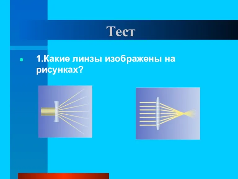 Тест 1.Какие линзы изображены на рисунках?