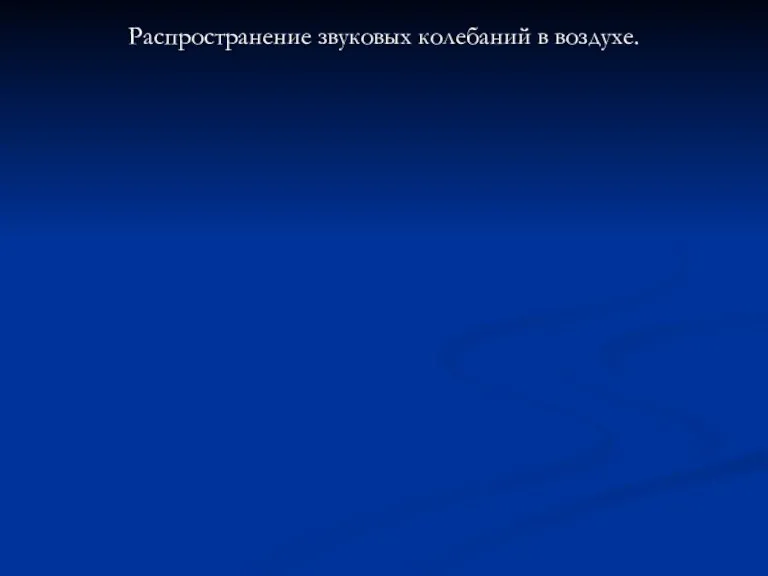 Распространение звуковых колебаний в воздухе.