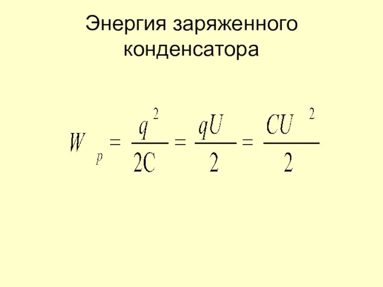 Энергия заряженного конденсатора