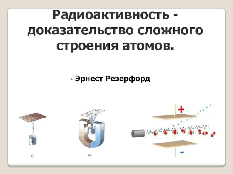 Радиоактивность - доказательство сложного строения атомов. Эрнест Резерфорд