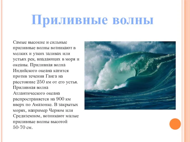 Самые высокие и сильные приливные волны возникают в мелких и узких заливах