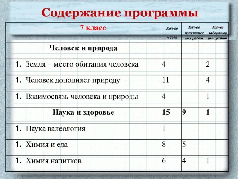 Содержание программы