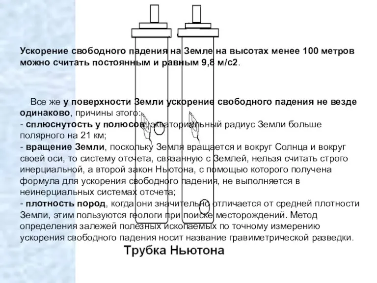 Ускорение свободного падения на Земле на высотах менее 100 метров можно считать