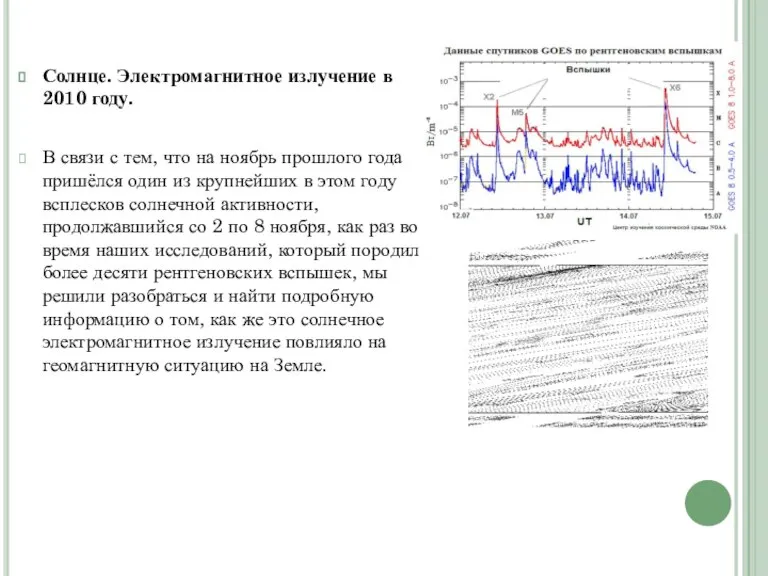 Солнце. Электромагнитное излучение в 2010 году. В связи с тем, что на