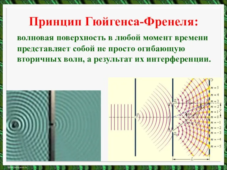 Принцип Гюйгенса-Френеля: волновая поверхность в любой момент времени представляет собой не просто