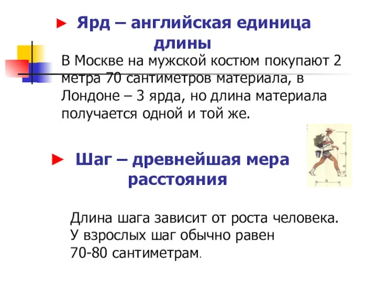 ► Ярд – английская единица длины В Москве на мужской костюм покупают