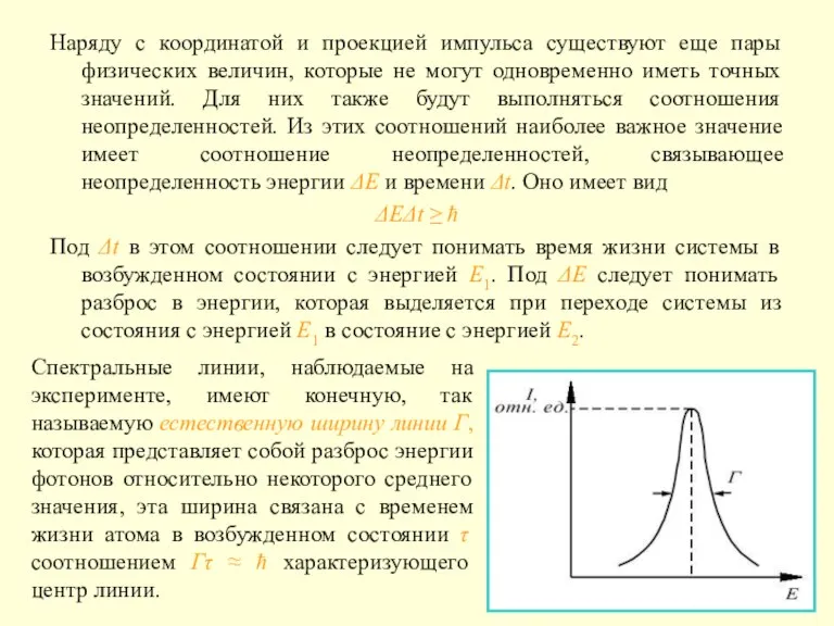 Наряду с координатой и проекцией импульса существуют еще пары физических величин, которые