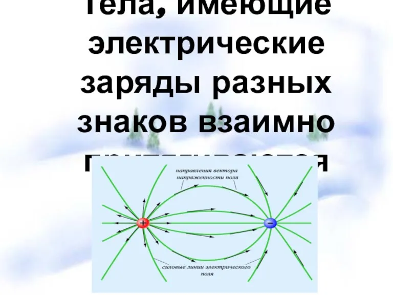 Тела, имеющие электрические заряды разных знаков взаимно притягиваются