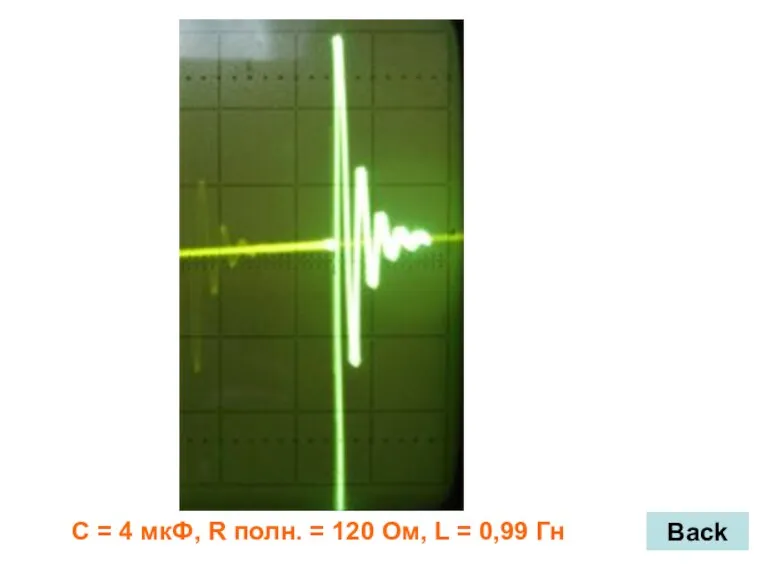 Back С = 4 мкФ, R полн. = 120 Ом, L = 0,99 Гн