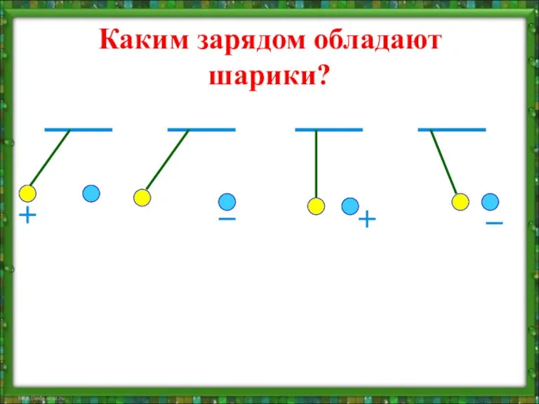 Каким зарядом обладают шарики?