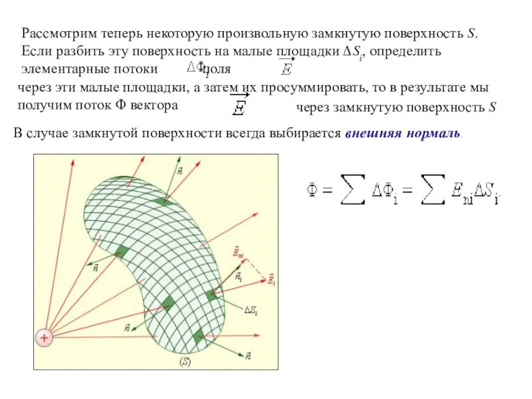 Рассмотрим теперь некоторую произвольную замкнутую поверхность S. Если разбить эту поверхность на