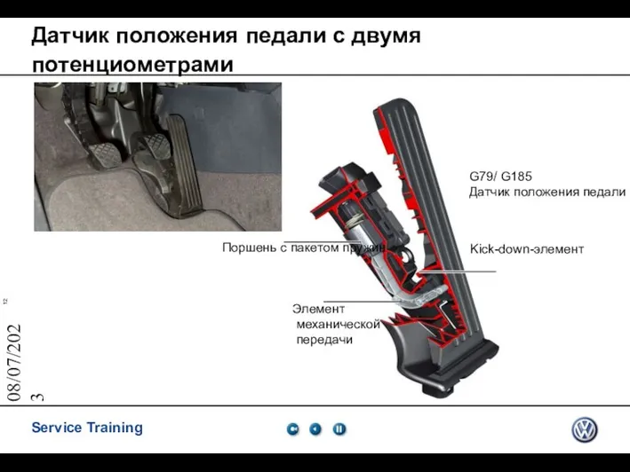 08/07/2023 Датчик положения педали с двумя потенциометрами