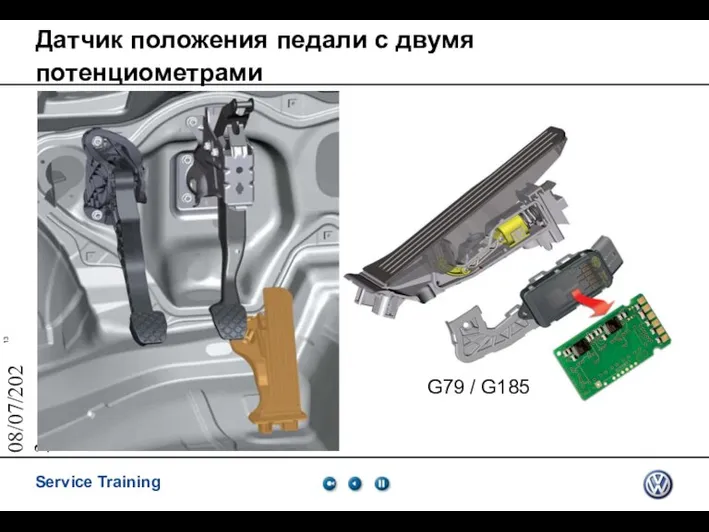 08/07/2023 Датчик положения педали с двумя потенциометрами G79 / G185