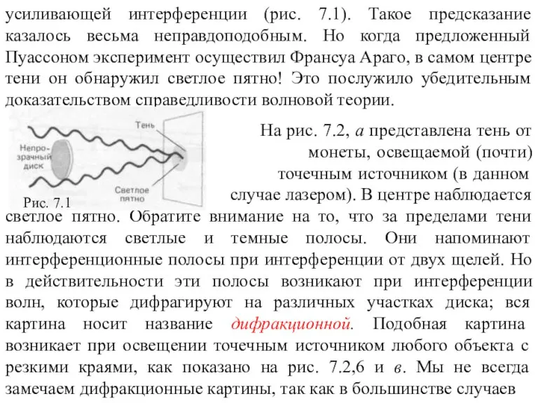 усиливающей интерференции (рис. 7.1). Такое предсказание казалось весьма неправдоподобным. Но когда предложенный