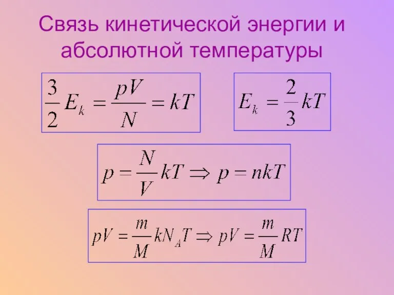 Связь кинетической энергии и абсолютной температуры