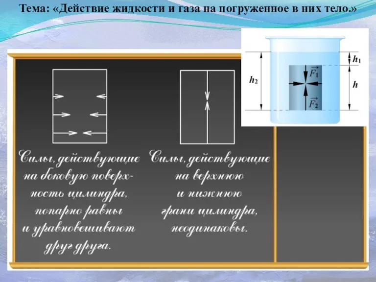 Тема: «Действие жидкости и газа на погруженное в них тело.»