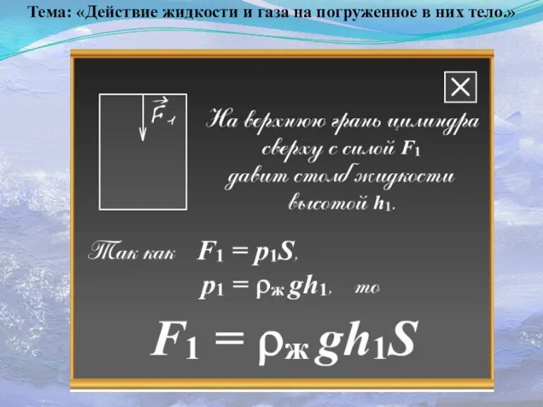 Тема: «Действие жидкости и газа на погруженное в них тело.»