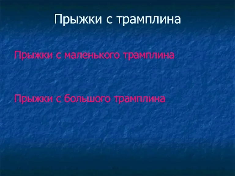 Прыжки с трамплина Прыжки с маленького трамплина Прыжки с большого трамплина