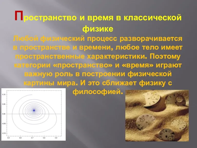 Пространство и время в классической физике Любой физический процесс разворачивается в пространстве