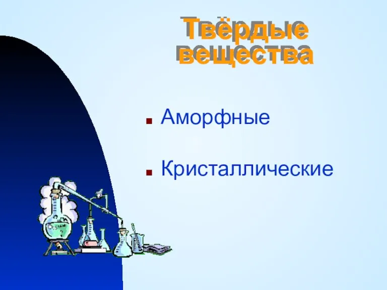 Твёрдые вещества Аморфные Кристаллические