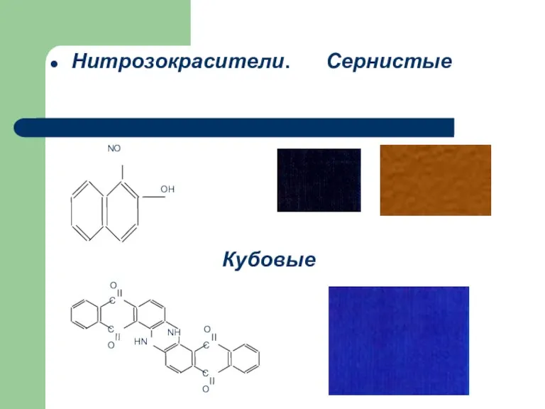Нитрозокрасители. Сернистые Кубовые