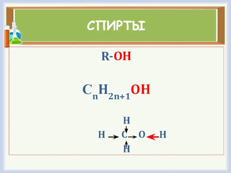 СПИРТЫ R-OH СnH2n+1OH H H C O H H