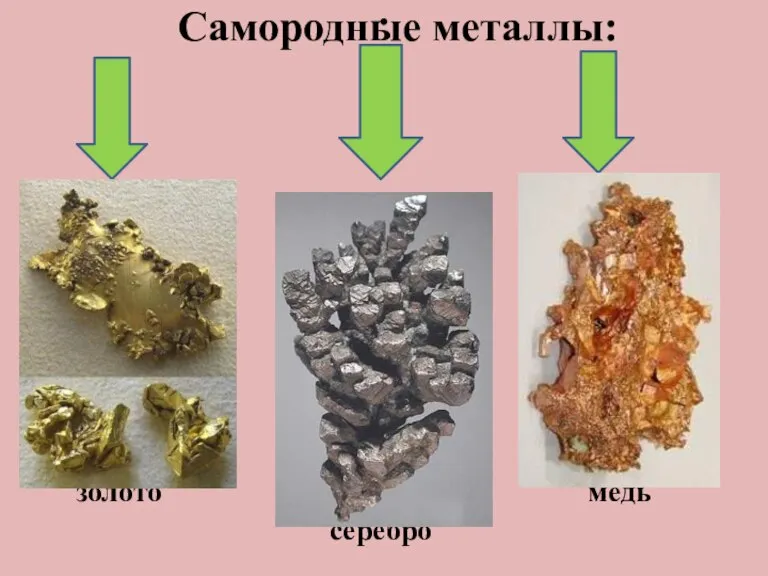 . Самородные металлы: золото медь серебро