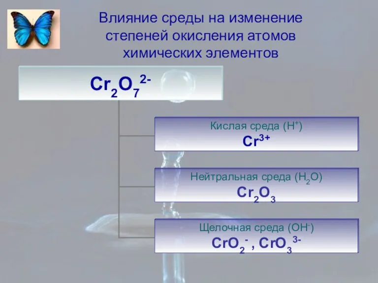 Влияние среды на изменение степеней окисления атомов химических элементов