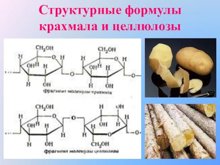 Структурные формулы крахмала и целлюлозы