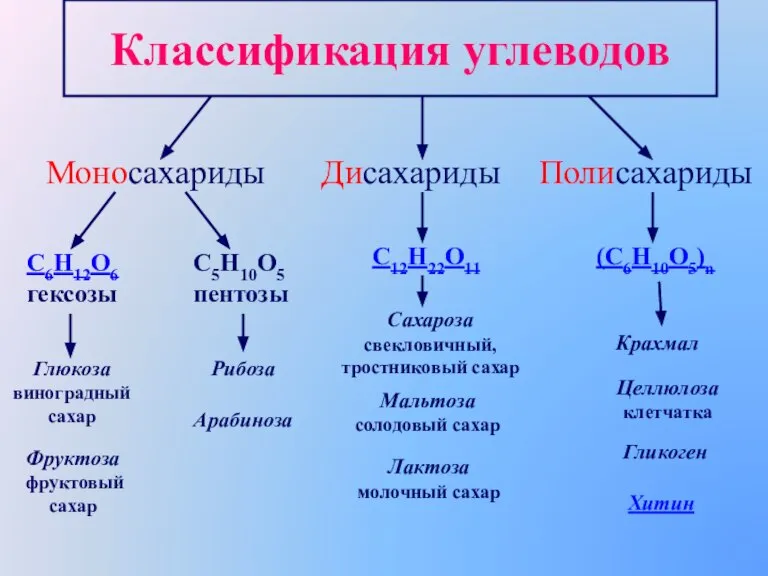 Классификация углеводов