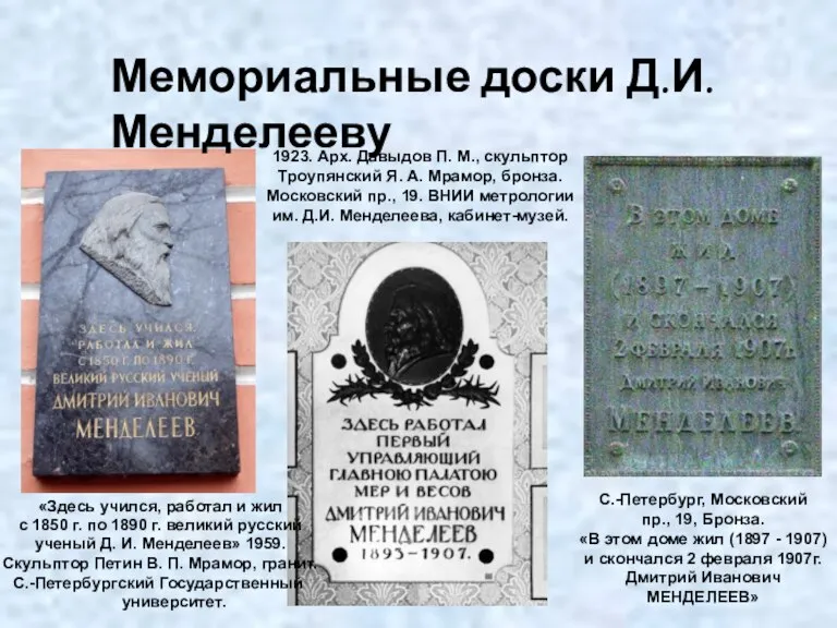 С.-Петербург, Московский пр., 19, Бронза. «В этом доме жил (1897 - 1907)