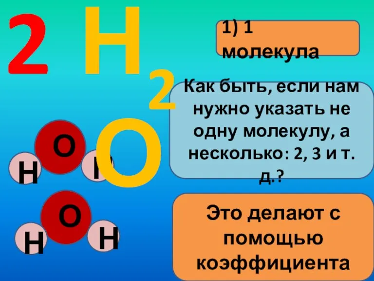 1) 1 молекула 2 Как быть, если нам нужно указать не одну